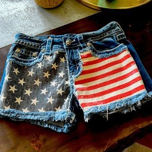 Flag Denim Jean Short